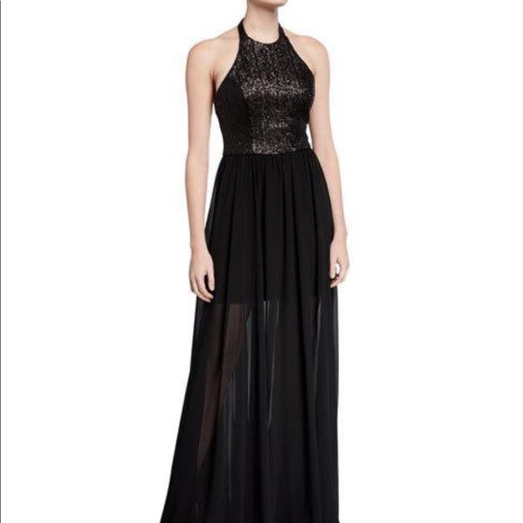 Dress The Population Black Farah Sequin Gown Prom - Picture 1 of 8